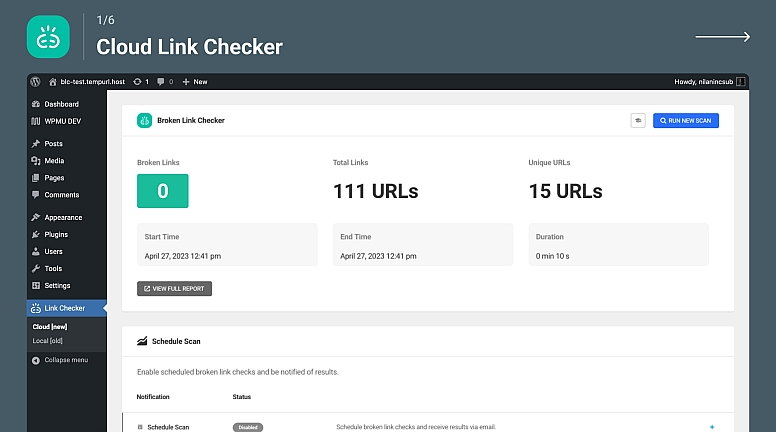 broken link checker word press plugin