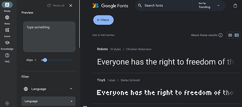 google fonts