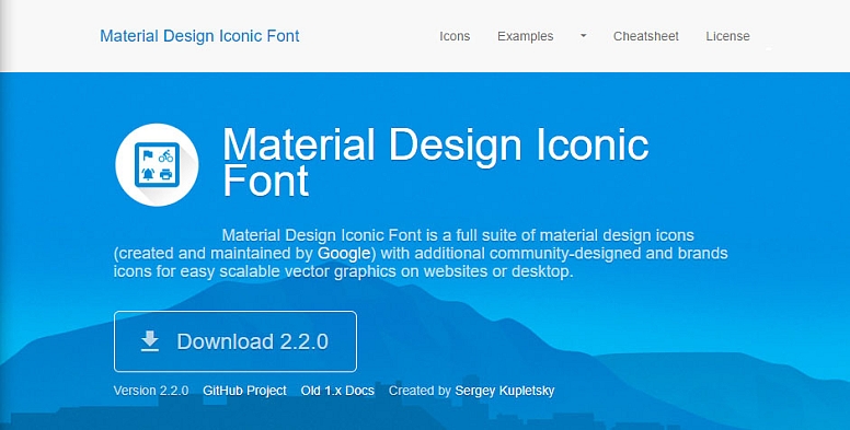 material design iconic font