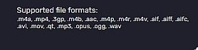 supported formats